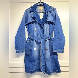 Michael Kors Blue Denim Trench Coat